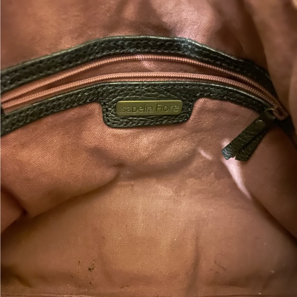 Isabella Fiore gold studded boho black leather satchel purse - Picture 5 of 5